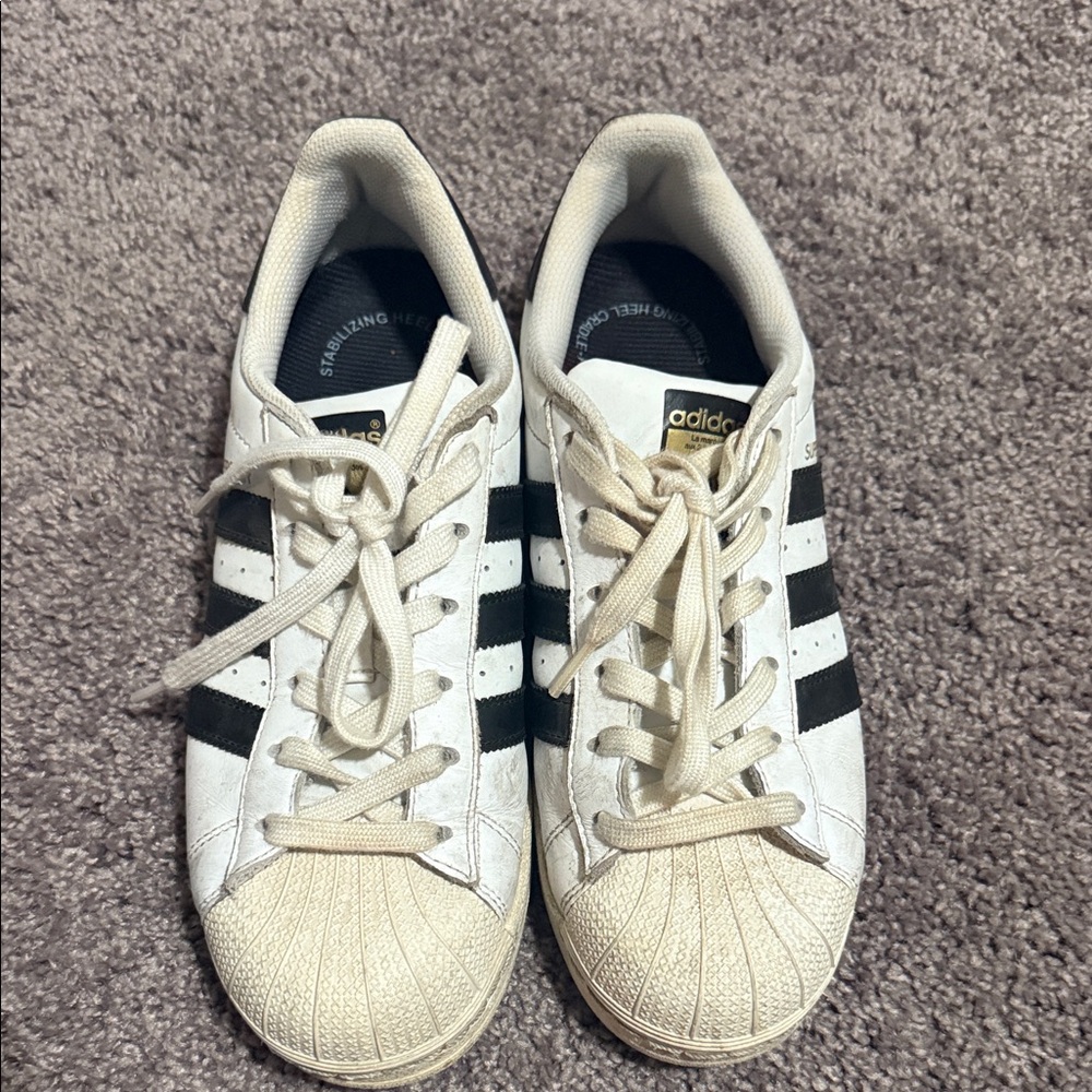 Adidas White and Black Superstars